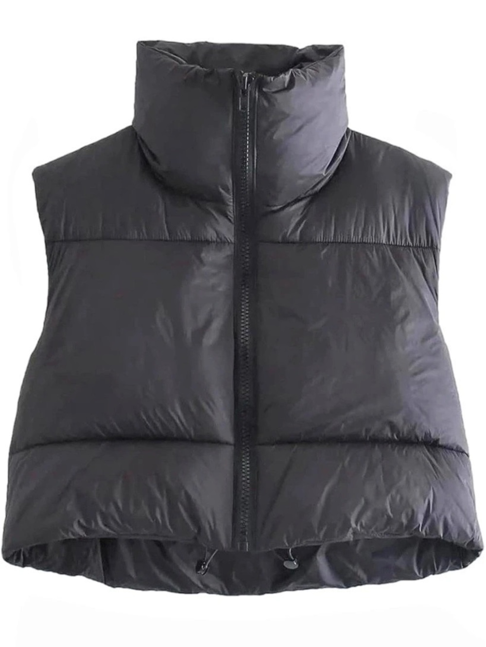 Crop Black Puffer Vest Like New